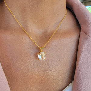 Real Raw Herkimer Diamond Pendant - Uniquelan Jewelry