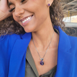 Real Raw Large Amethyst Necklace - Uniquelan Jewelry