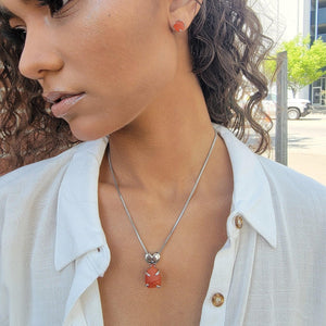 Real Raw Large Carnelian Necklace - Uniquelan Jewelry