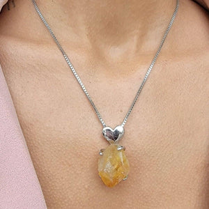 Real Raw Large Citrine Necklace - Uniquelan Jewelry