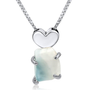 Real Raw Large Larimar Necklace - Uniquelan Jewelry