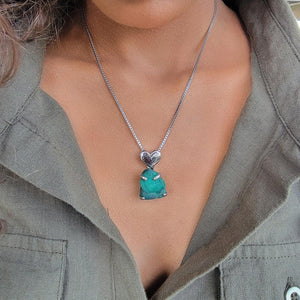 Raw Malachite Heart Necklace - Uniquelan Jewelry