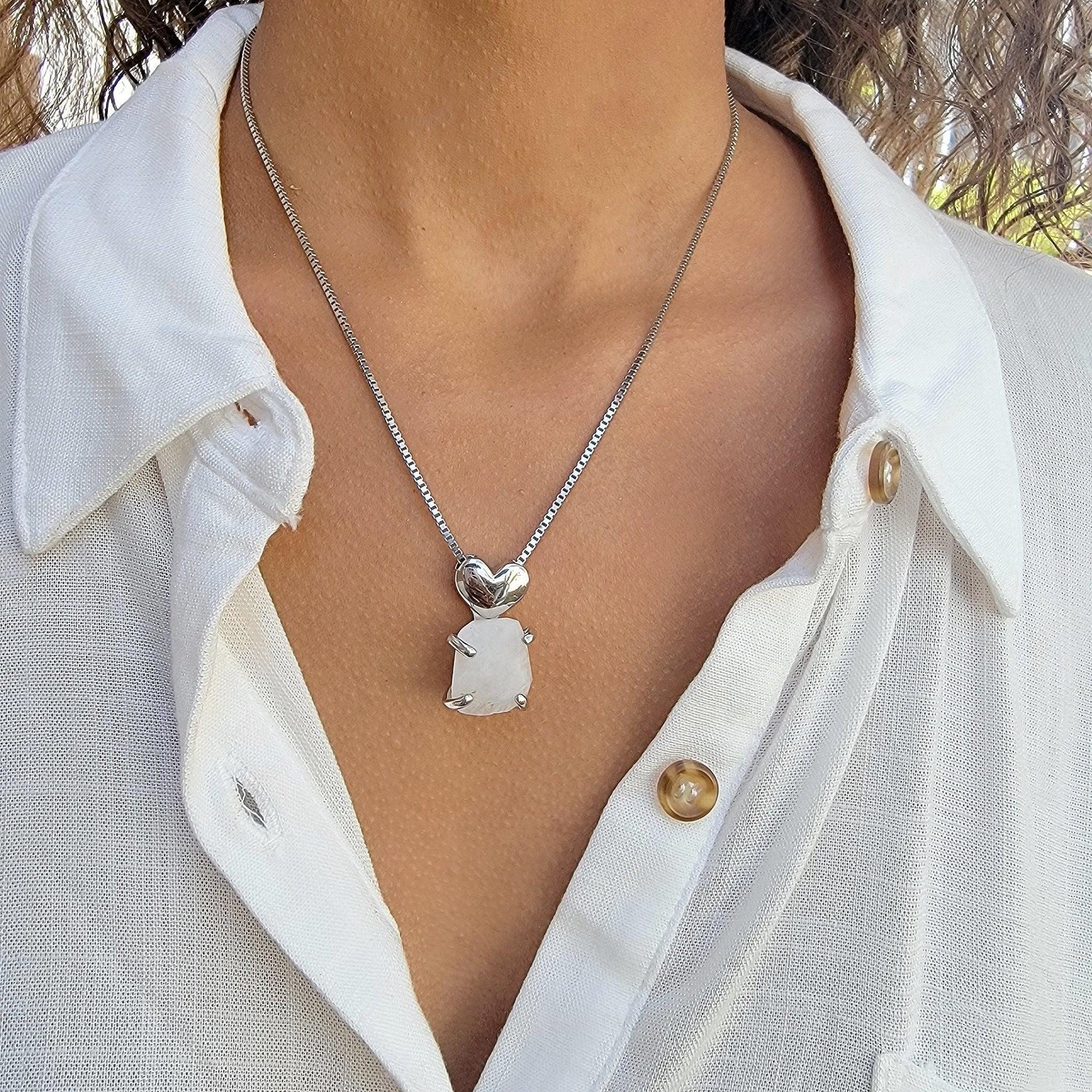 Large on sale moonstone necklace