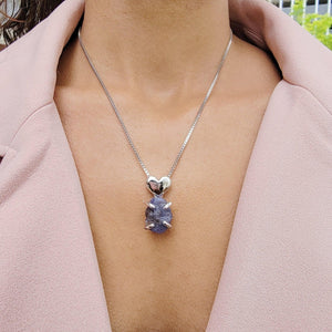 Raw Tanzanite Heart Necklace - Uniquelan Jewelry