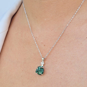 Real Raw Malachite Necklace - Uniquelan Jewelry