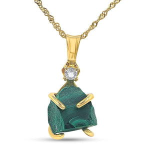 Real Raw Malachite Necklace - Uniquelan Jewelry