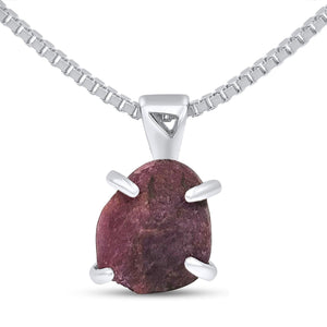 Real Raw Ruby Pendant Necklace - Uniquelan Jewelry