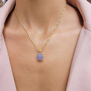 Real Raw Tanzanite Pendant Necklace - Uniquelan Jewelry