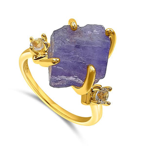 Real Raw Tanzanite Ring - Uniquelan Jewelry