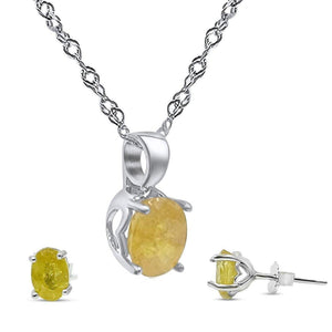 Real Sapphire Heart Jewelry Set - Uniquelan Jewelry