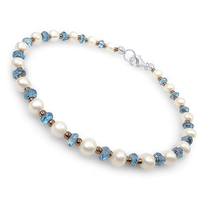 Real Topaz and Pearl Bracelet - Uniquelan Jewelry