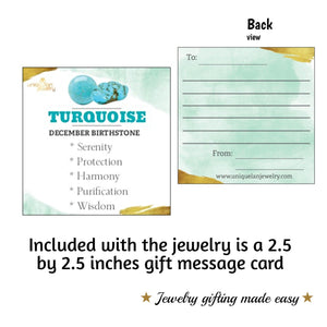 Real Turquoise Bezel Necklace - Uniquelan Jewelry