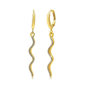 Spiral Snake Zircon Drop Earrings - Uniquelan Jewelry