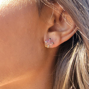 Watermelon Tourmaline Ring Stud Set - Uniquelan Jewelry