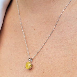 Yellow Sapphire Heart Necklace - Uniquelan Jewelry