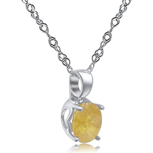 Yellow Sapphire Heart Necklace - Uniquelan Jewelry