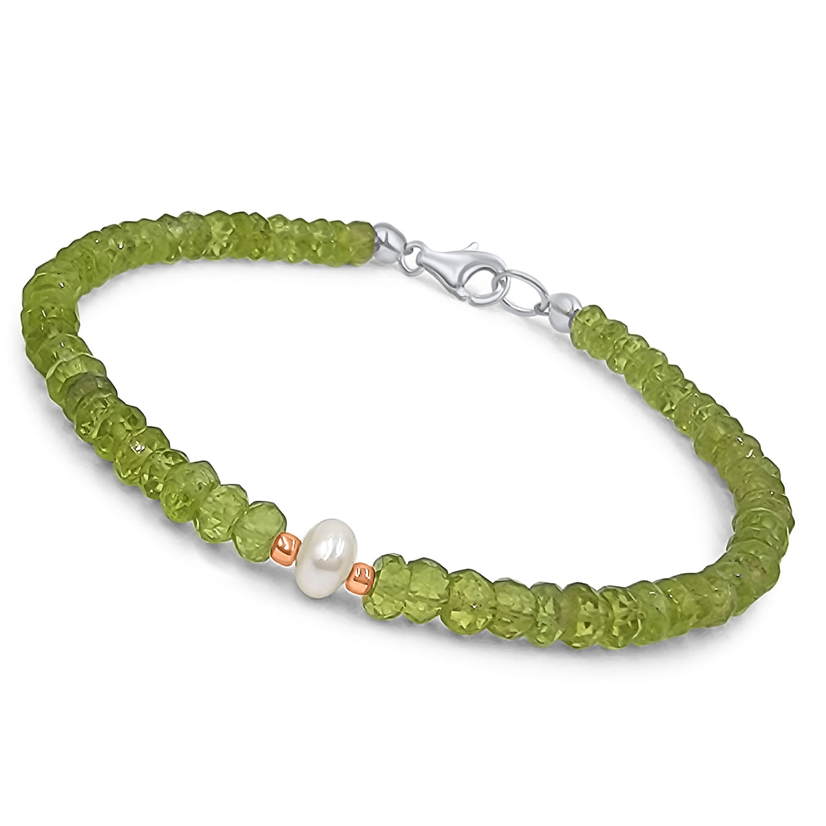 Real Peridot and Pearl Bracelet