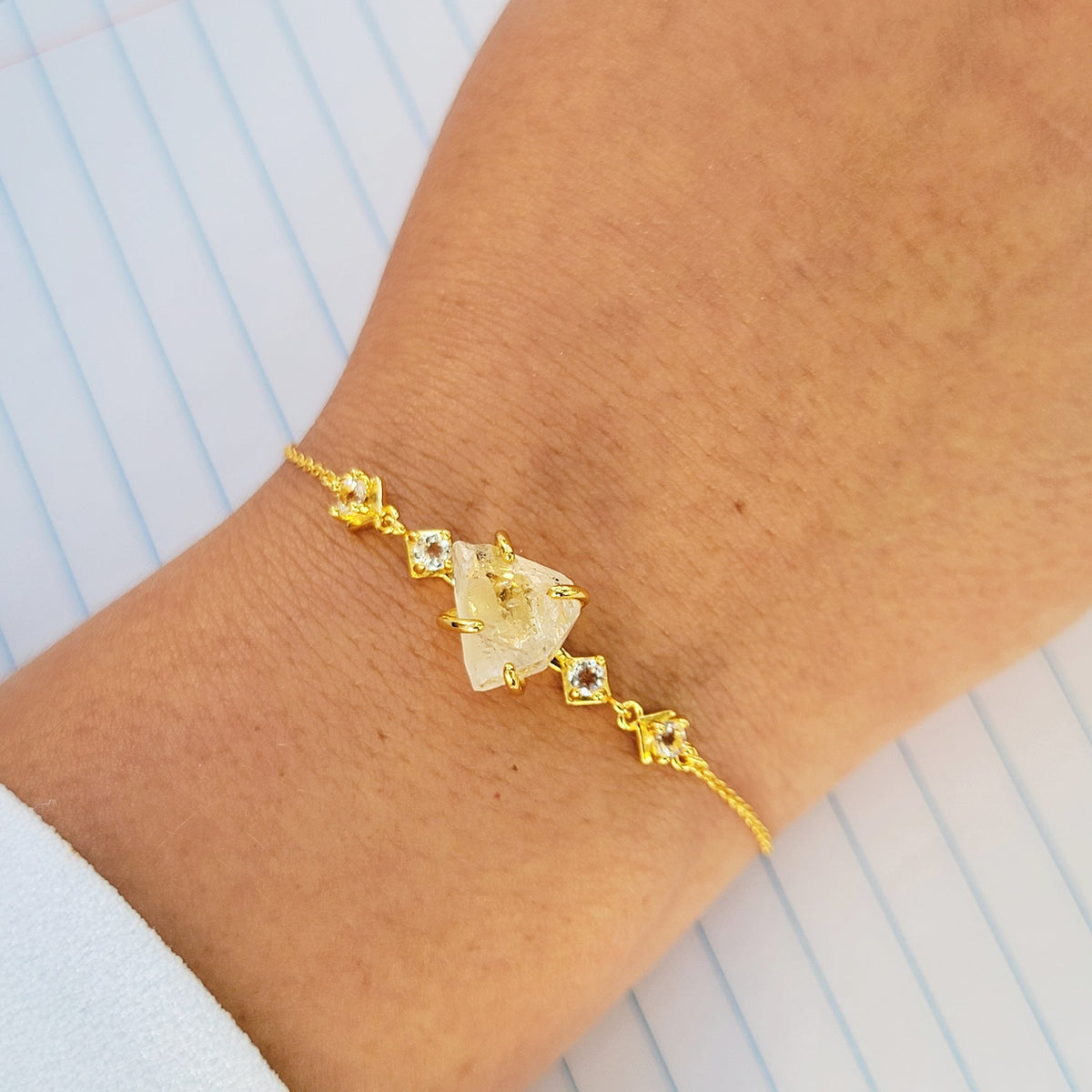 Herkimer Diamond Chain Bracelet