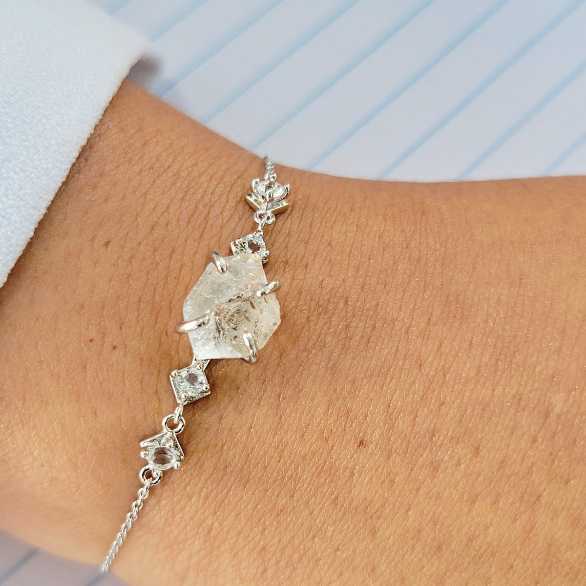 Herkimer Diamond Chain Bracelet