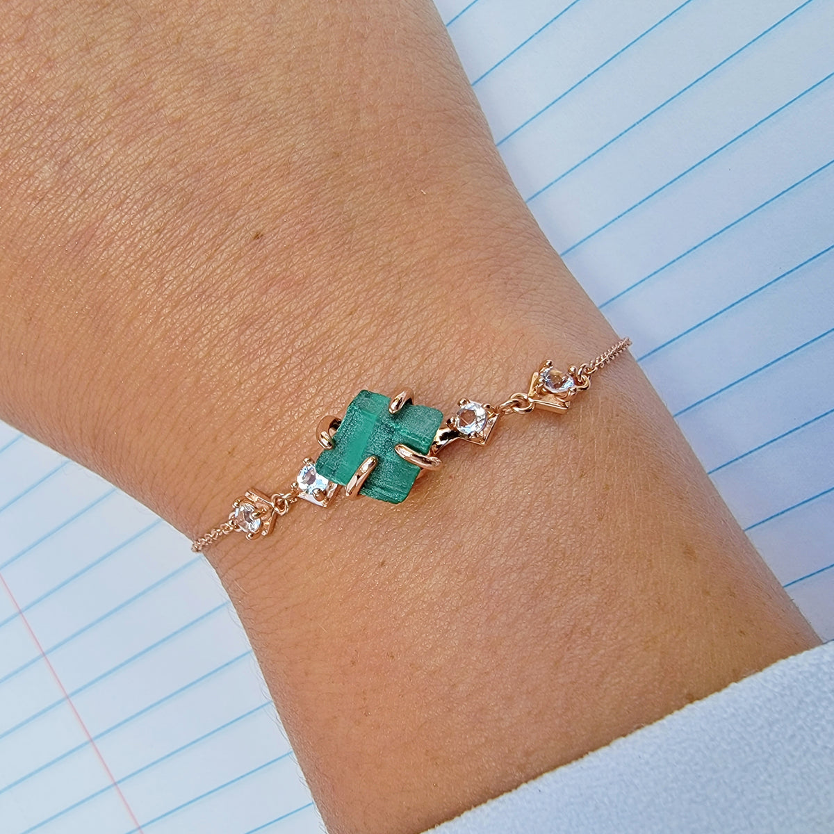 Raw Malachite Chain Bracelet