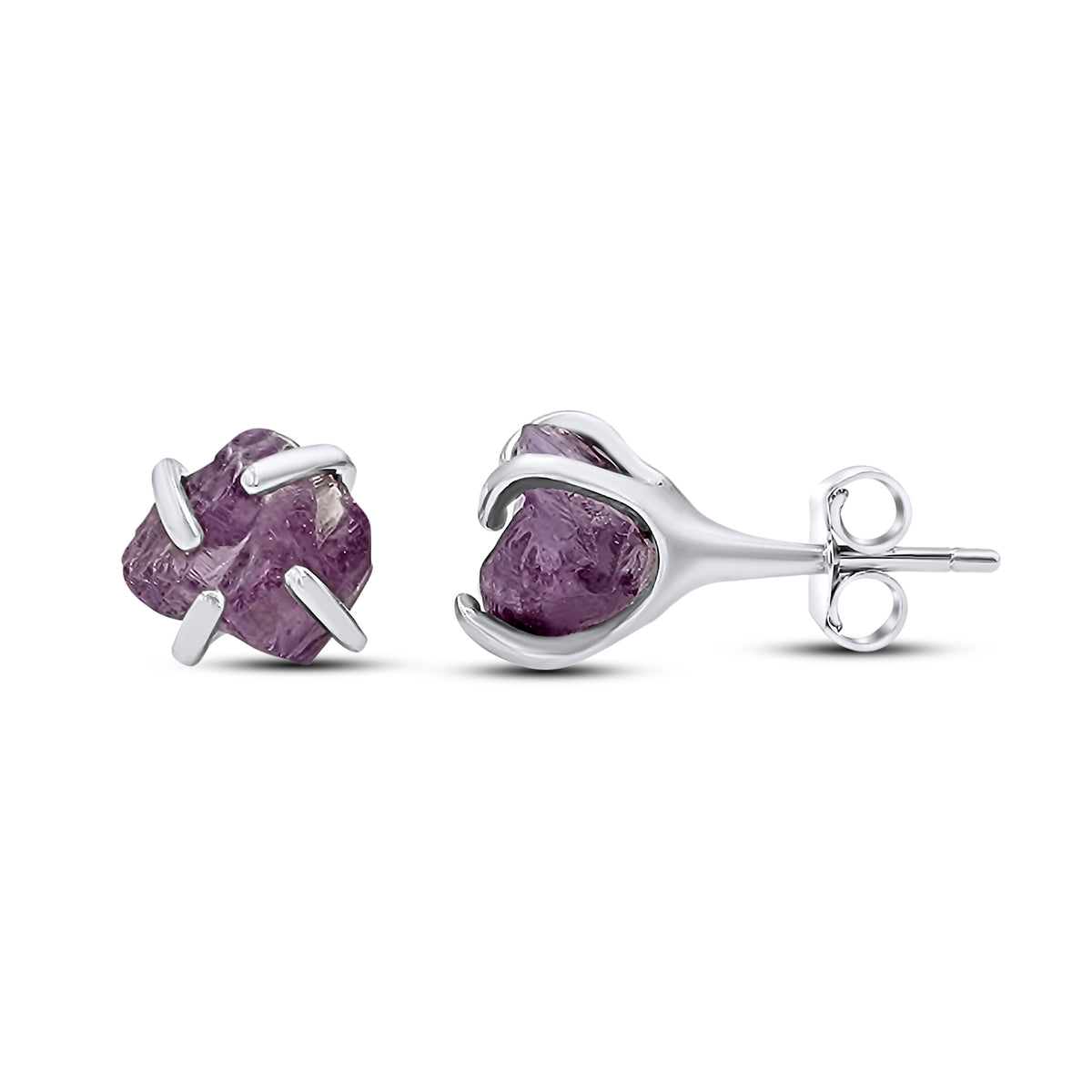 Natural Raw Alexandrite Stud Earrings