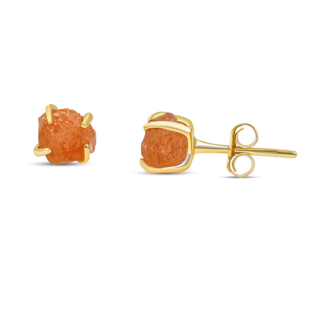 Raw Crystal Earrings - Sunstone
