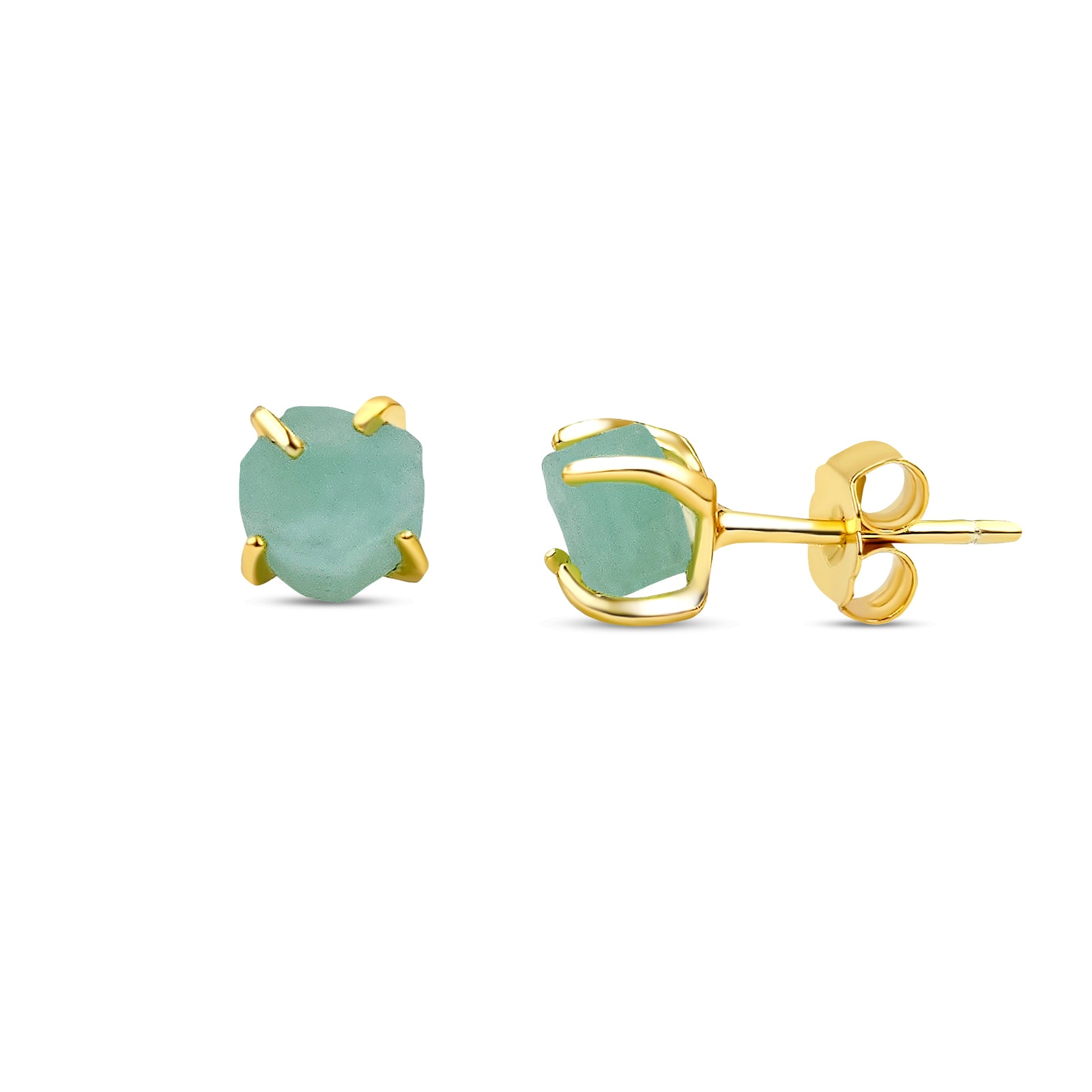 Tiny Raw Amazonite Stud Earrings