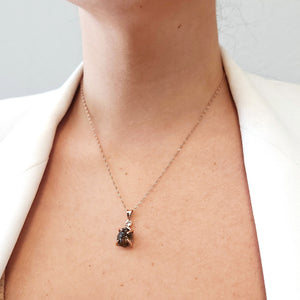 Raw Smoky Quartz Necklace and Drop Earrings Set