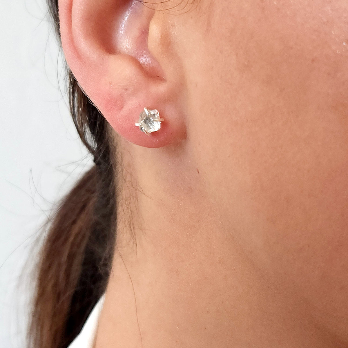 Tiny Raw Herkimer Earrings