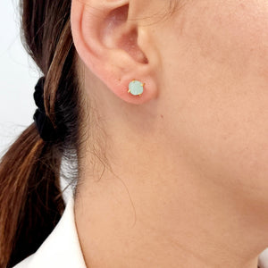 Tiny Raw Amazonite Stud Earrings