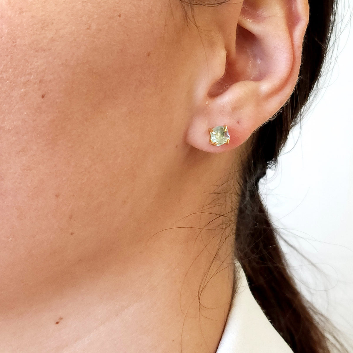 Raw Crystal Earrings - Aquamarine