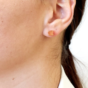 Raw Crystal Earrings - Sunstone