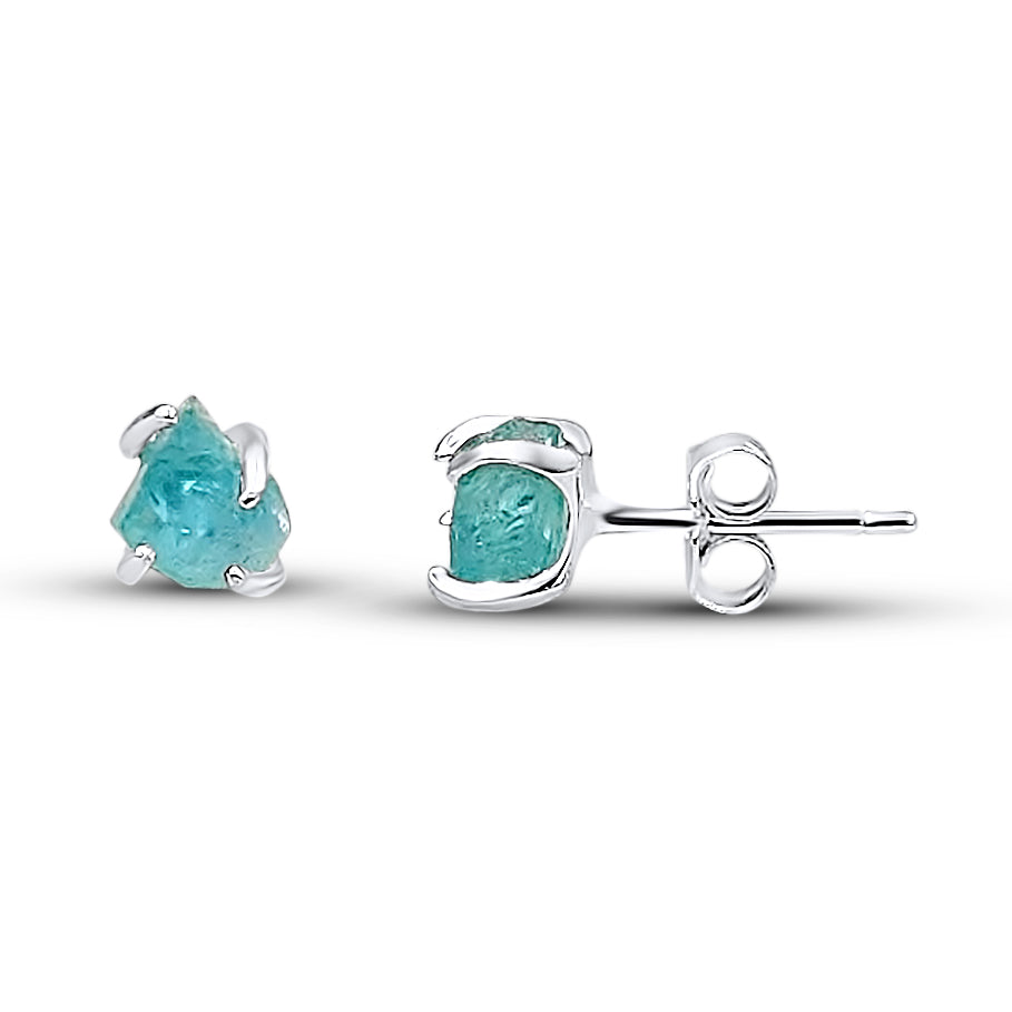 Raw Crystal Earrings - Apatite
