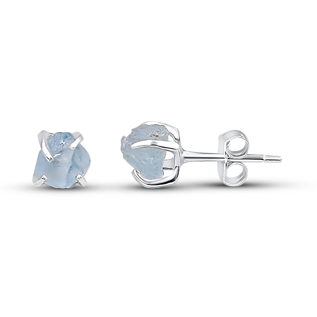Raw Crystal Earrings - Aquamarine