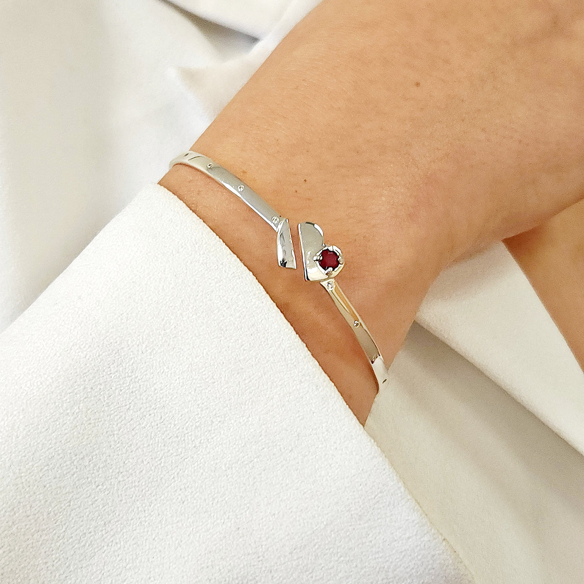 Natural Ruby Heart Bracelet