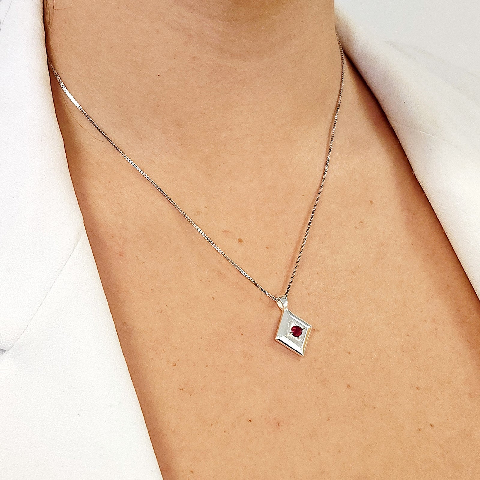 Natural Ruby Pendant Necklace