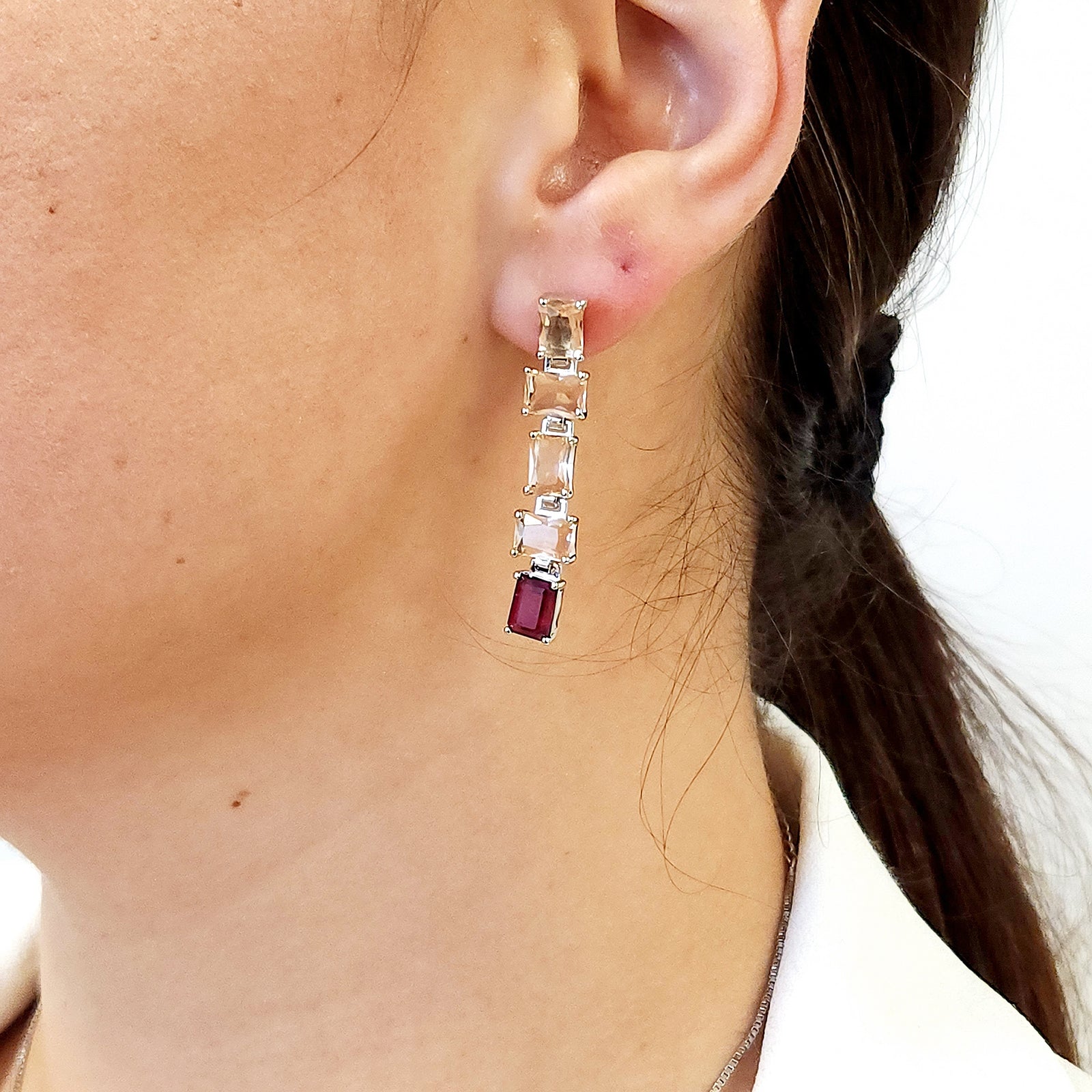 Real Ruby Drop Earrings