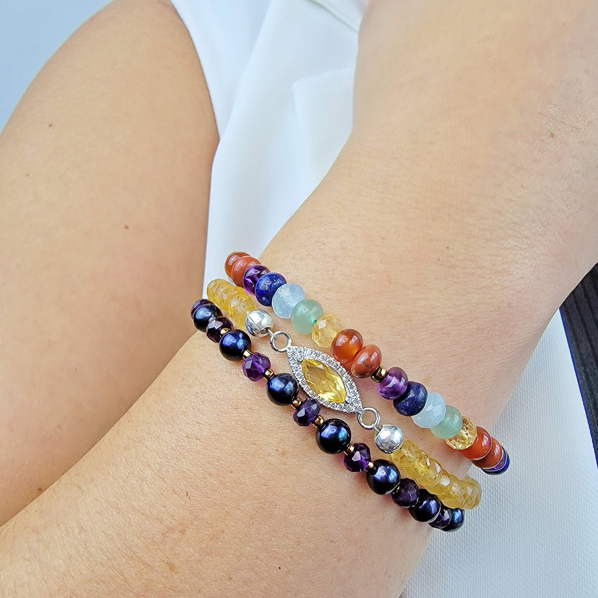 Real Citrine Strand Bracelet