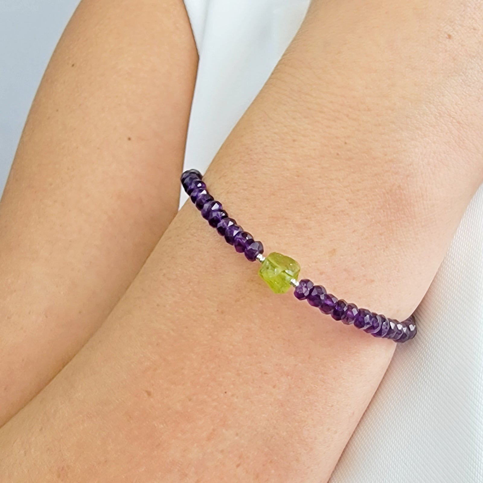 Amethyst and Peridot Bracelet