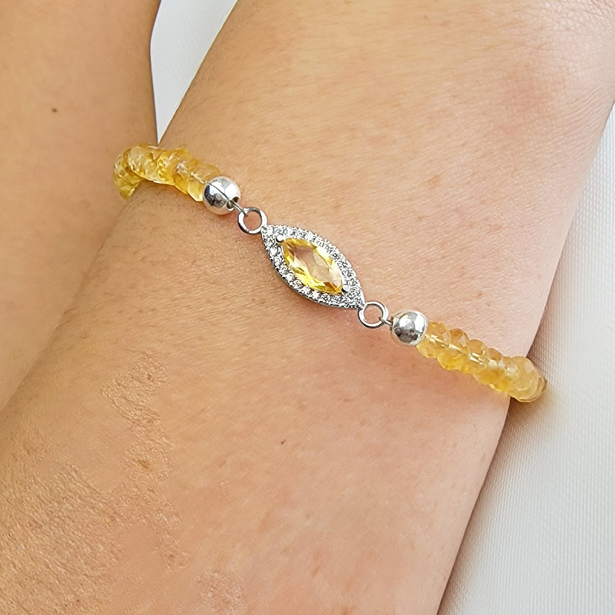 Real Citrine Strand Bracelet