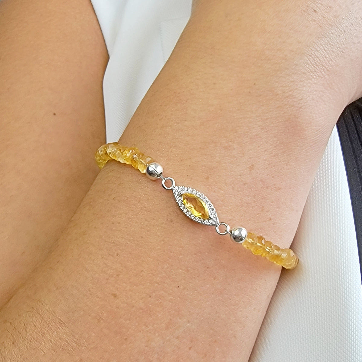 Real Citrine Strand Bracelet