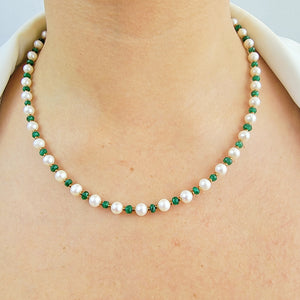 Emerald Pearl Strand Necklace