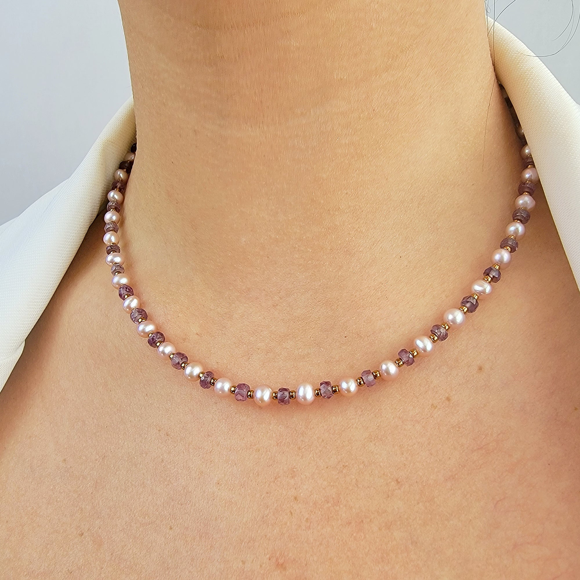 Pearl and Alexandrite Necklace