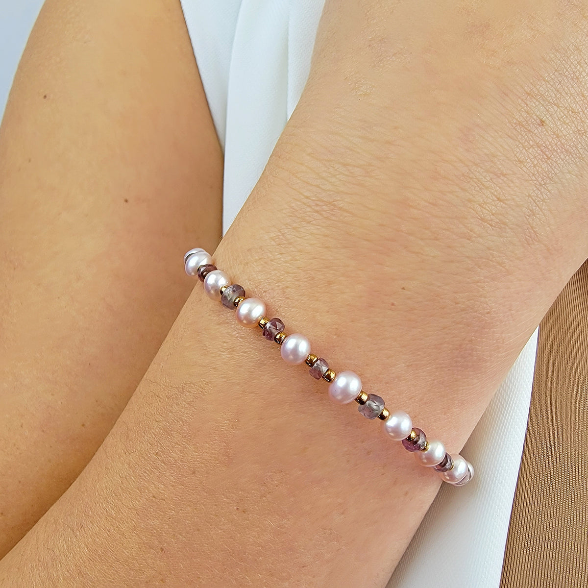 Real Alexandrite and Pearl Bracelet