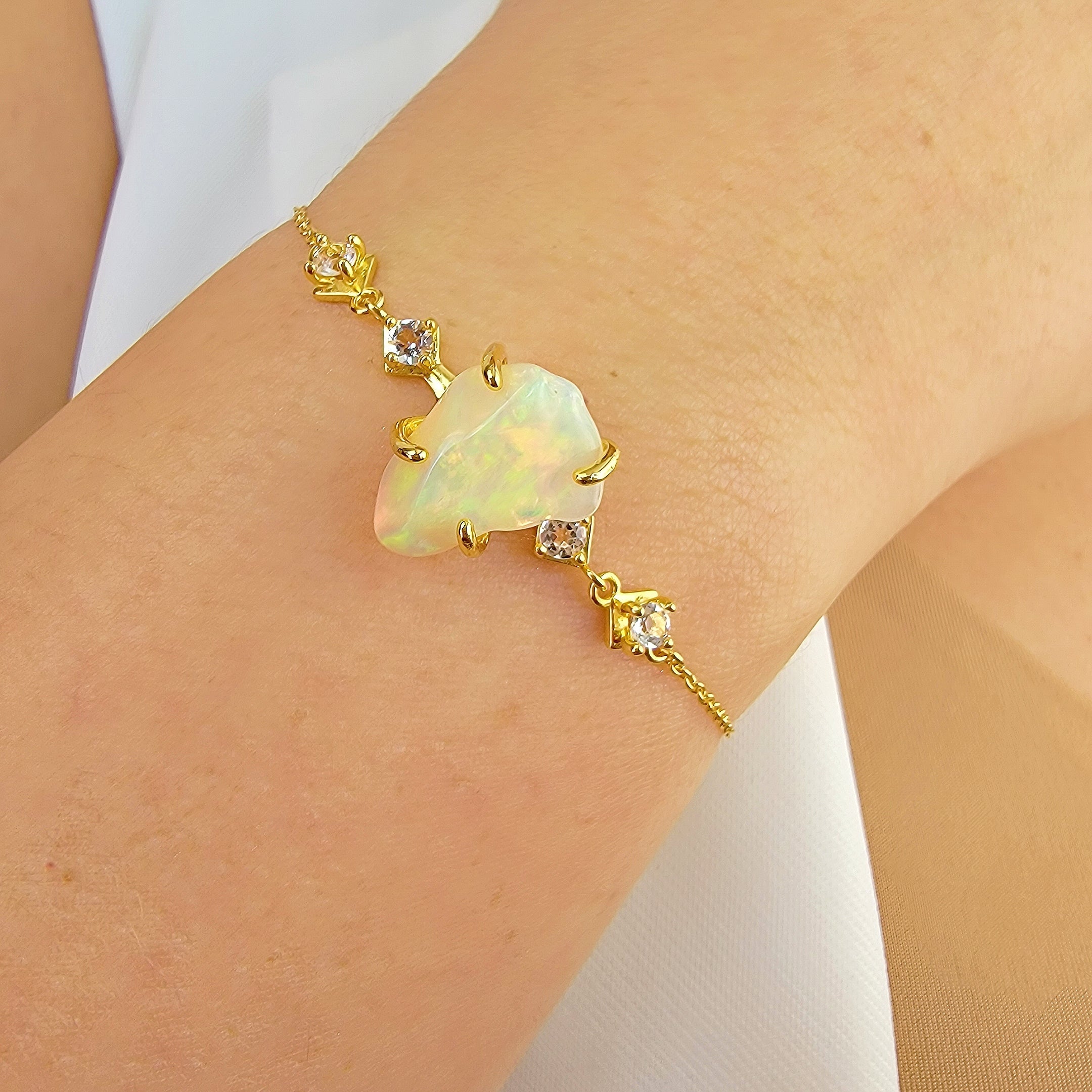 Raw opal bracelet shop