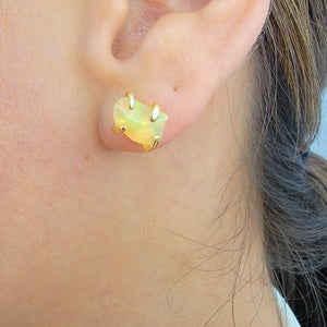 Raw Opal Stud Earrings