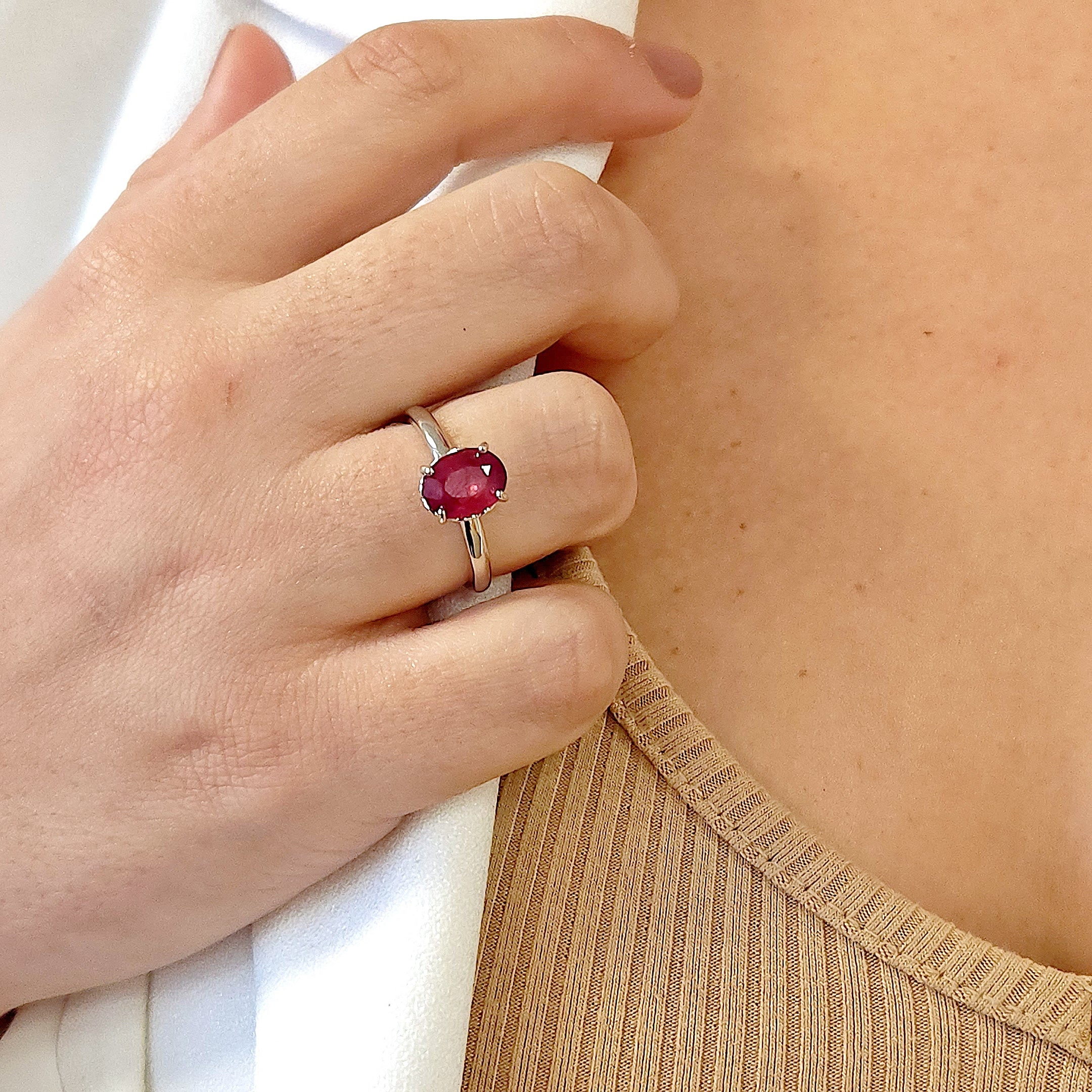 Real Ruby Heart Ring