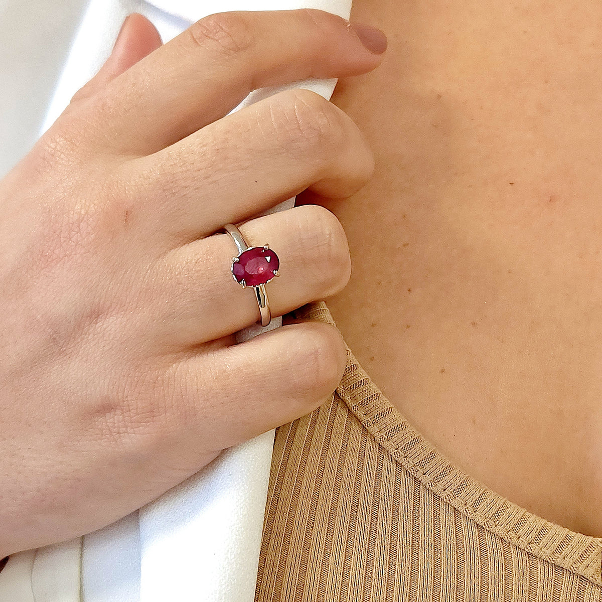 Real Ruby Heart Ring