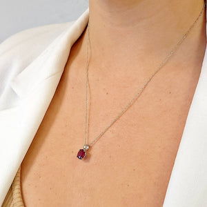 Real Ruby Heart Jewelry Set