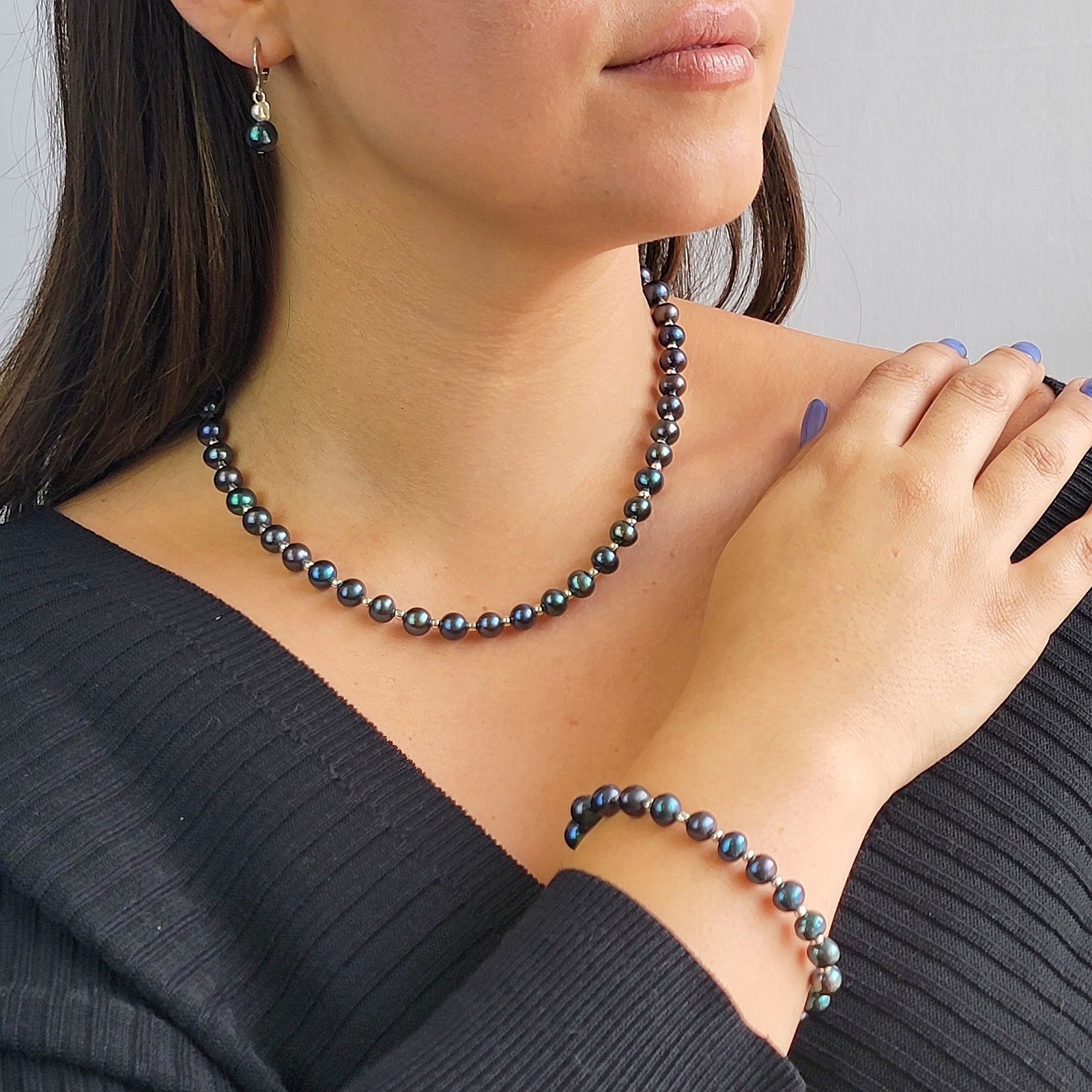 Black Pearl Jewelry Set